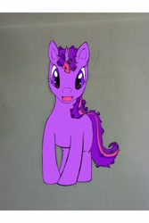 Size: 682x1024 | Tagged: safe, artist:celticdog, twilight sparkle, pony, unicorn, g4, looking at you, messy mane, smiling, smiling at you, unicorn twilight