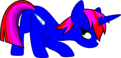 Size: 5408x2585 | Tagged: safe, artist:jonesdylan874, artist:shelinarts, oc, oc only, oc:blue comet, pony, unicorn, g4, base used, butt, butt shake, female, flank, horn, mare, show accurate, smiling, solo, transparent background