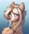 Size: 1947x2324 | Tagged: safe, artist:viryav, oc, oc only, pony, beige body, blonde hair, blue eyes, blushing, chest fluff, colored pupils, embarrassed, eye clipping through hair, facial markings, feather, female, gradient background, mare, mare oc, shine, shiny mane, signature, sketch, smiling, solo