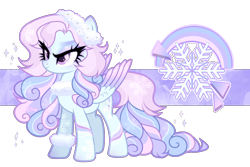 Size: 2412x1614 | Tagged: safe, artist:afterglory, oc, oc only, oc:snow squall, pegasus, pony, g4, adoptable, alternate versions at source, base used, blue coat, blushing, bracelet, colored eyebrows, colored pupils, colored wings, colored wingtips, curly mane, curly tail, ear blush, eye clipping through hair, eyebrows, eyelashes, eyeshadow, female, female oc, floral head wreath, flower, folded wings, fur collar, fusion, fusion:princess flurry heart, fusion:rainbow dash, gradient wings, gradient wingtips, jewelry, leg markings, leg stripes, light blue coat, long mane, long tail, makeup, mare, mare oc, multicolored mane, multicolored tail, outline, pegasus oc, purple eyes, purple eyeshadow, purple pupils, raised eyebrow, signature, smiling, solo, sparkles, sparkly eyeshadow, standing, striped mane, striped tail, stripes, tail, thick eyelashes, three quarter view, wall of tags, wing markings, wings