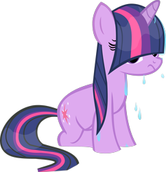 Size: 3295x3409 | Tagged: safe, artist:retroponybro, twilight sparkle, pony, unicorn, g4, female, inkscape, mare, simple background, solo, transparent background, unicorn twilight, vector, wet, wet mane