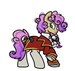 Size: 1000x950 | Tagged: safe, artist:paperbagpony, oc, oc only, oc:quickdraw, pony, bow, clothes, coat markings, commissioner:dhs, costume, formal wear, freckles, frown, hair bow, halloween, holiday, not li'l cheese, simple background, socks (coat markings), solo, tail, tail bow, the count of monte cristo, transparent background