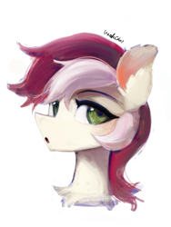 Size: 1536x2048 | Tagged: safe, artist:unclechai, roseluck, earth pony, pony, g4, bust, female, open mouth, portrait, simple background, solo, white background