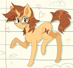 Size: 2048x1918 | Tagged: safe, artist:kelseyanimated, oc, oc only, pony, unicorn, glasses, grin, horn, smiling, solo, standing on two hooves