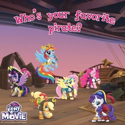 Size: 1080x1080 | Tagged: safe, gameloft, applejack, fluttershy, pinkie pie, rainbow dash, rarity, twilight sparkle, alicorn, earth pony, pegasus, pony, unicorn, g4, horn, mane six, pirate applejack, pirate fluttershy, pirate pinkie pie, pirate rainbow dash, pirate rarity, pirate twilight, twilight sparkle (alicorn)