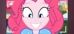 Size: 1170x540 | Tagged: safe, screencap, pinkie pie, human, equestria girls, g4, camera shot, cute, diapinkes, female, outdoors, smiling, solo