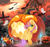 Size: 4165x3928 | Tagged: safe, alternate version, artist:三月, oc, oc only, oc:plum blossoms, earth pony, ghost, pony, undead, absurd resolution, blue fire, bowtie, candle, candy, chest fluff, commission, cross, dawn, dead tree, earth pony oc, female, food, green eyes, halloween, holiday, jack-o-lantern, lollipop, lying down, mare, moon, neck bow, nightmare night, on back, open mouth, outdoors, pumpkin, purple mane, purple tail, sky, solo, spider web, sucking, tail, tree, underhoof, ych result