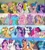 Size: 3024x3378 | Tagged: safe, artist:cat-the-horse, applejack, applejack (g1), firefly, fluttershy, hitch trailblazer, izzy moonbow, minty, misty brightdawn, pinkie pie, pinkie pie (g3), pipp petals, posey, rainbow dash, rainbow dash (g3), rarity, scootaloo (g3), sparkler (g1), spike, sunny starscout, surprise, twilight, twilight sparkle, wysteria, zipp storm, alicorn, butterfly, dragon, earth pony, pegasus, pony, unicorn, g1, g3, g4, g5, applejack's hat, bag, blaze (coat marking), blue eyes, blushing, brown eyes, coat markings, colored wings, cowboy hat, cyan eyes, diadem, dream valley, duckface, eyes closed, eyeshadow, facial markings, female, flower, flower in hair, flower vase, folded wings, freckles, g1 six, green eyes, hat, horn, jewelry, looking at each other, looking at someone, magenta eyes, makeup, male, mane five, mane seven, mane six, mane six (g5), mane stripe sunny, mare, maretime bay, multicolored hair, multicolored mane, multiple characters, one eye closed, open mouth, open smile, phone, ponyville, ponyville (g3), purple eyes, rainbow hair, rebirth misty, regalia, saddle bag, smiling, socks (coat markings), spread wings, stallion, sweat, sweatdrop, twilight sparkle (alicorn), unshorn fetlocks, watering can, winged spike, wings, wink