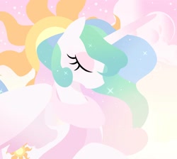 Size: 1362x1220 | Tagged: safe, artist:cstrawberrymilk, princess celestia, alicorn, pony, g4, cutie mark, eyes closed, female, lineless, mare, solo