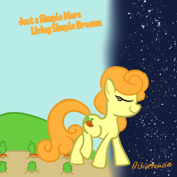 Size: 1080x1080 | Tagged: safe, artist:blinkshake, carrot top, golden harvest, earth pony, pony, beyond her garden, g4, my little pony: friendship is magic, carrot, food, music reference, stars