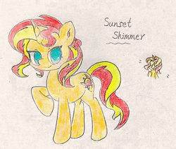 Size: 1176x996 | Tagged: safe, artist:肝到驾崩, derpibooru exclusive, sunset shimmer, g4, traditional art