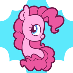 Size: 5000x5000 | Tagged: safe, artist:pilesofmiles, pinkie pie, earth pony, pony, g4, cloud, minimalist, sky background, solo