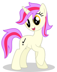 Size: 3000x3802 | Tagged: safe, artist:keronianniroro, oc, oc only, oc:plucky pizzicato, pony, unicorn, g4, female, horn, looking at you, mare, not moondancer, open mouth, simple background, solo, transparent background, vector