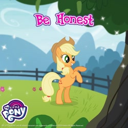 Size: 1080x1080 | Tagged: safe, gameloft, applejack, earth pony, pony, g4, bipedal, female, honest, honesty, mare, meme, outdoors, positive ponies, solo