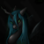 Size: 1600x1600 | Tagged: safe, artist:lunciafnafpl, queen chrysalis, changeling, changeling queen, g4, black background, bust, female, glowing, glowing eyes, looking at you, simple background, solo