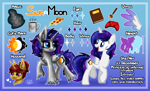 Size: 4100x2500 | Tagged: safe, artist:sunamoonmlp, derpibooru exclusive, oc, oc only, oc:sunamoon, alicorn, pony, g4, cute, female, gradient background, horn, mare, reference, reference sheet, stars, wings