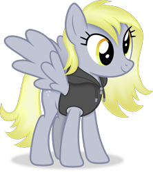 Size: 2957x3327 | Tagged: safe, artist:anime-equestria, derpy hooves, pegasus, pony, g4, alternate hairstyle, clothes, female, hoodie, mare, simple background, smiling, solo, spread wings, transparent background, vector, wings