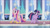 Size: 1280x720 | Tagged: safe, screencap, princess cadance, twilight sparkle, alicorn, pony, unicorn, g4, my little pony: friendship is magic, the crystal empire, duo, female, hub logo, indoors, logo, sisters-in-law, sunshine sunshine, the hub, unicorn twilight