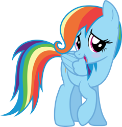 Size: 3000x3134 | Tagged: safe, artist:cloudy glow, rainbow dash, pegasus, pony, g4, my little pony: friendship is magic, newbie dash, blushing, care mare, cute, dashabetes, female, mare, rainbow shy dash, simple background, solo, transparent background, vector