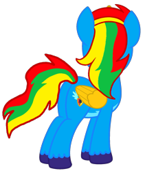 Size: 1457x1729 | Tagged: safe, artist:shieldwingarmorofgod, oc, oc only, oc:shield wing, alicorn, g4, alicorn oc, horn, implied tail hole, implied wing hole, male, rear view, simple background, tail, transparent background, vector, wings