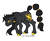 Size: 1300x1064 | Tagged: safe, artist:captaincassidy, oc, oc only, oc:obsidian order, unicorn, ankh, black and yellow, black coat, black mane, colored hooves, gold hooves, golden eyes, hooves, horn, jewelry, long mane, long mane male, male, necklace, simple background, solo, tail, tied tail, trans male, transgender, transgender oc, transmasculine, transparent background, unicorn oc, unshorn fetlocks