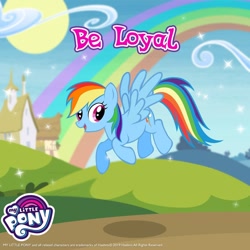 Size: 1080x1080 | Tagged: safe, gameloft, rainbow dash, pegasus, pony, g4, loyalty, outdoors