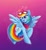 Size: 1343x1447 | Tagged: safe, artist:faelitha, rainbow dash, pegasus, pony, g4, my little pony: friendship is magic, bandana, cute, female, flying, goggles, goggles on head, gradient background, mare, outline, procreate app, rainbow, solo, spread wings, stars, wings