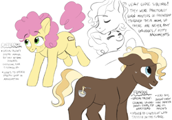 Size: 2388x1668 | Tagged: safe, artist:blue-aesthetic, li'l cheese, oc, oc:cheesecake, oc:fondue, earth pony, pony, g4, alternate name, brother and sister, colt, duo, female, filly, foal, hug, male, offspring, parent:cheese sandwich, parent:pinkie pie, parents:cheesepie, siblings, simple background, white background