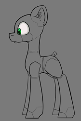 Size: 520x775 | Tagged: safe, artist:cotarsis, oc, pony, robot, robot pony, gray background, simple background, sketch, solo