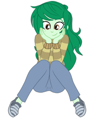 Size: 1872x2291 | Tagged: safe, artist:gmaplay, wallflower blush, human, equestria girls, g4, butt, cute, female, flowerbetes, simple background, sitting, solo, transparent background, wallflower butt