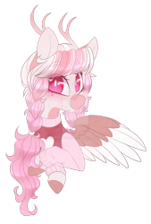 Size: 1280x1894 | Tagged: safe, artist:furtoodie, oc, oc:musa, deer, deer pony, original species, peryton, bust, deviantart watermark, female, obtrusive watermark, portrait, simple background, solo, transparent background, watermark