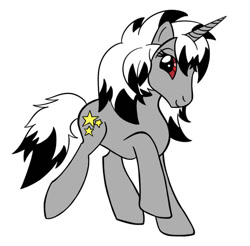 Size: 750x737 | Tagged: safe, artist:shadow4one, oc, oc:twinklepunch, pony, unicorn, female, horn, looking at you, mare, simple background, solo, tomboy, unicorn oc, white background