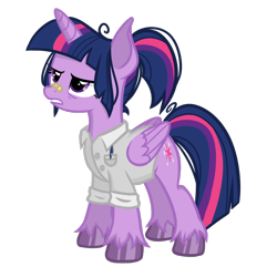 Size: 1440x1440 | Tagged: safe, artist:6hellboy9, twilight sparkle, alicorn, pony, g4, female, infection au, mare, redesign, scientist, simple background, solo, transparent background, twilight sparkle (alicorn)