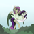 Size: 894x894 | Tagged: safe, artist:mikara03, oc, oc only, earth pony, pegasus, pony, carrying, duo, outdoors