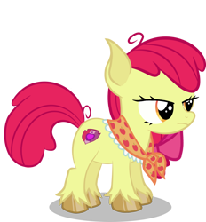 Size: 952x1024 | Tagged: safe, artist:6hellboy9, apple bloom, earth pony, pony, g4, female, filly, foal, infection au, redesign, simple background, solo, transparent background