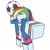 Size: 736x735 | Tagged: artist needed, source needed, safe, rainbow dash, human, equestria girls, g4, amogus, among us, baller, blue skin, bracelet, clothes, confident, dreamworks face, female, football, holding, jacket, jewelry, meme, multicolored hair, ponified meme, rainbow hair, raised arm, roblox, shirt, shorts, smug, sports, style emulation, t-shirt, throwing, wristband