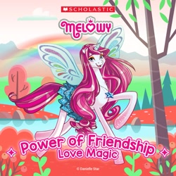 Size: 1501x1501 | Tagged: safe, artist:danielle star, alicorn, barely pony related, butterfly wings, cleo (melowy), female, horn, mare, melowy, outdoors, scholastic, solo, wings