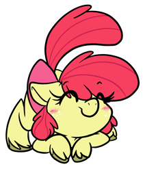 Size: 1440x1699 | Tagged: safe, artist:steelsoul, apple bloom, earth pony, pony, g4, adorabloom, behaving like a dog, blushing, cute, female, filly, foal, happy, simple background, solo, white background