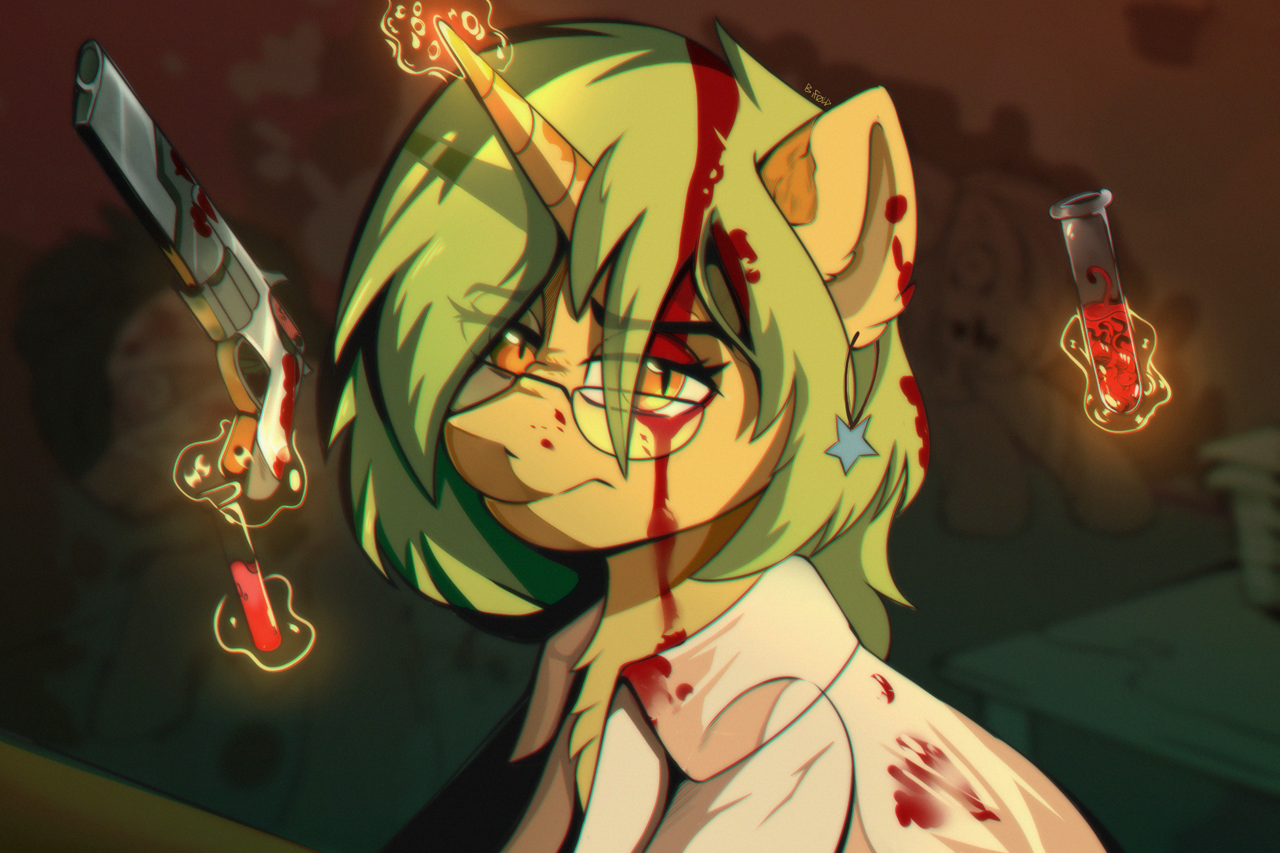 #3488549 - semi-grimdark, artist:freak-side, oc, oc:infernal, pony ...