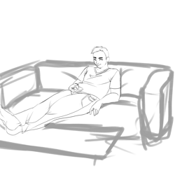 Size: 1200x1200 | Tagged: safe, artist:deathcap, human, couch, holding, human to zebra, indoors, lying down, male, sketch, solo, transformation, transformation sequence