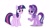 Size: 640x356 | Tagged: safe, artist:shucku, starlight glimmer, twilight sparkle, alicorn, pony, unicorn, g4, duo, duo female, ember's worst nightmare, female, folded wings, horn, mare, open mouth, open smile, palette swap, raised hoof, recolor, simple background, smiling, twilight sparkle (alicorn), white background, wings