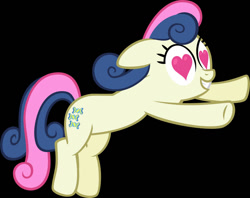 Size: 1005x795 | Tagged: safe, artist:chinch335, bon bon, sweetie drops, earth pony, pony, g4, black background, ears back, female, grin, heart, heart eyes, mare, simple background, smiling, solo, wingding eyes