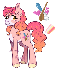 Size: 2339x2894 | Tagged: safe, artist:mitexcel, oc, oc only, oc:drizzle whisk, earth pony, pony, g4, earth pony oc, freckles, gradient mane, gradient tail, pink coat, pink mane, pink tail, solo, tail