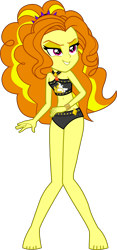 Size: 2177x4638 | Tagged: safe, alternate version, artist:dustinwatsongkx, adagio dazzle, human, equestria girls, g4, accessory swap, bare arms, bare legs, bare shoulders, barefoot, belly, belly button, bikini, bikini bottom, bikini top, clothes, clothes swap, feet, feet apart, female, geode of empathy, jewelry, legs together, magical geodes, midriff, necklace, simple background, sleeveless, solo, sunset shimmer swimsuit, sunset shimmer's beach shorts swimsuit, swimsuit, swimsuit swap, transparent background, vector, wrist cuff