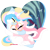 Size: 2000x2000 | Tagged: safe, artist:ladylullabystar, oc, oc only, oc:lady lullaby star, oc:lunar moon, pony, unicorn, blonde hair, cute, duo, female, glasses, horn, hug, male, mare, pink fur, pink hair, smiling, stallion, tackle hug, white fur