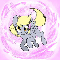 Size: 4000x4000 | Tagged: safe, artist:derpydoodesigns, derpy hooves, pegasus, pony, g4, abstract background, absurd resolution, commission, female, glitter, mare, smiling, solo, ych result