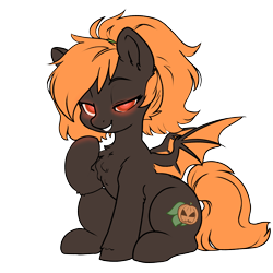 Size: 5000x5000 | Tagged: safe, artist:derpydoodesigns, artist:derpydooreviews, oc, oc only, bat pony, pony, absurd resolution, bat pony oc, chest fluff, female, glowing, glowing eyes, grin, lidded eyes, looking at you, mare, raised hoof, simple background, sitting, smiling, solo, transparent background