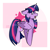 Size: 2894x2894 | Tagged: safe, artist:jellysketch, twilight sparkle, alicorn, pony, g4, ears back, female, floppy ears, high res, horn, mare, open mouth, passepartout, solo, tail, twilight sparkle (alicorn), wings