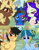 Size: 2048x2648 | Tagged: safe, artist:6hellboy9, oc, oc:kesha, oc:lychee, oc:serval, oc:tayota, pegasus, pony, unicorn, cute, female, group, horn, hypnosis, male, outdoors