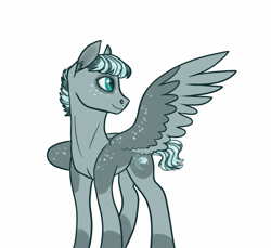 Size: 1308x1200 | Tagged: safe, artist:pjj0, oc, oc only, oc:maelstrom, pegasus, pony, female, looking back, mare, simple background, solo, spread wings, white background, wings